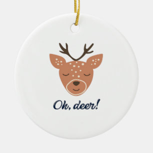 Oh Deer Deer Love Save The Deer Creative DOrnament Ceramic Tree Decoration