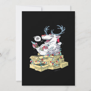 Oh Deer Drunk Reindeer CelebratinFlat Holiday Card