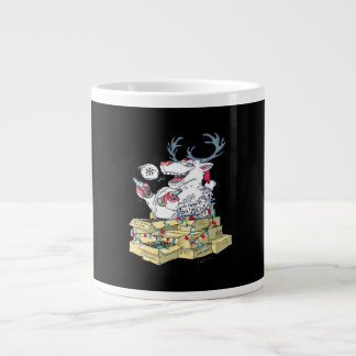 Oh Deer Drunk Reindeer Celebrating Christmas Festi Large Coffee Mug
