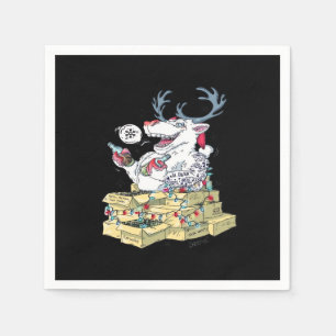 Oh Deer Drunk Reindeer Celebrating Christmas Festi Napkin