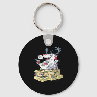 Oh Deer Drunk Reindeer Celebrating ChristmKeychain Key Ring
