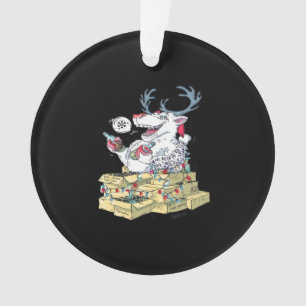 Oh Deer Drunk Reindeer CelebratingAcrylic Ornament