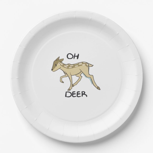 Oh Deer Elegant Timeless Style  Paper Plate (Front)