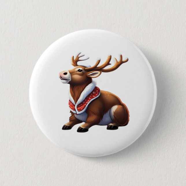 Oh Deer Energetic Modern Design  6 Cm Round Badge (Front)