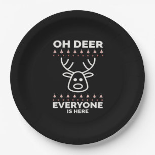 Oh Deer Everyone Is Here Modern Style  Paper Plate