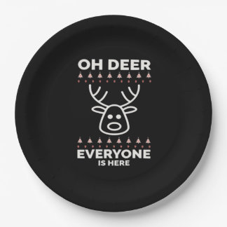 Oh Deer Everyone Is Here Modern Style Paper Plate