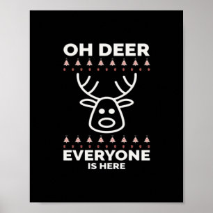 Oh Deer Everyone Is Here Modern Style  Poster