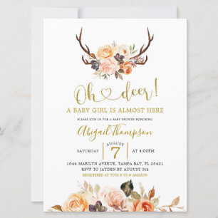 Oh Deer Fall Baby Shower Invitation