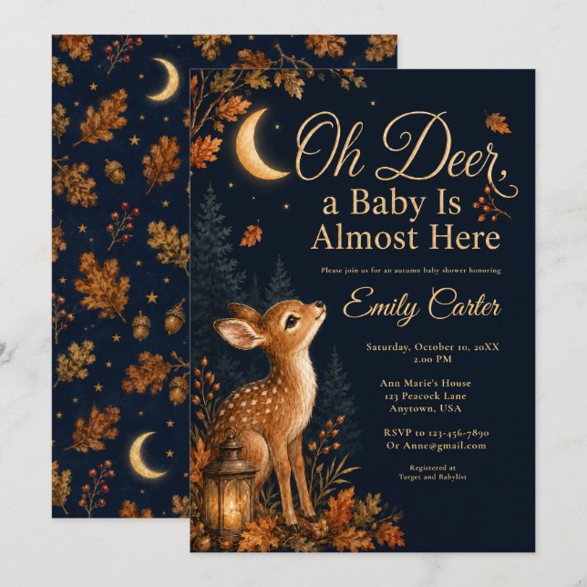 Oh Deer Fall Baby Shower Invitation (Front/Back)