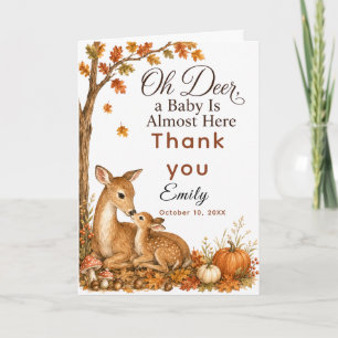 Oh Deer Fall Baby Shower Thank You Card