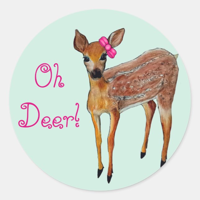 "Oh Deer" Fawn Sticker (Front)
