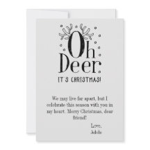 Oh deer flat Christmas holiday card