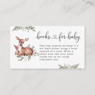 Oh deer floral baby shower Books for baby Enclosure Card