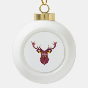 Oh Deer Fresh Modern Design  Ceramic Ball Christmas Ornament
