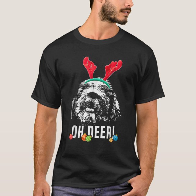 Oh Deer Funny Polish Lowland Sheepdog Xmas  for Me T-Shirt (Front)