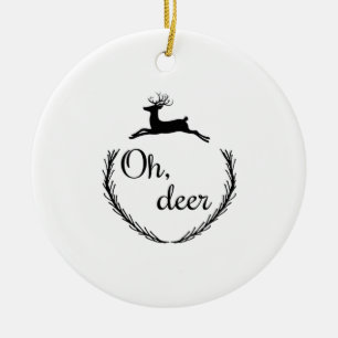 Oh Deer Funny Style Design Ceramic Tree Decoration
