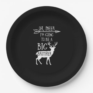 Oh Deer Going To Big Brother Christmas Announcemen Paper Plate