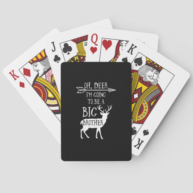 Oh Deer Going To Big Brother Christmas Announcemen Playing Cards (Back)