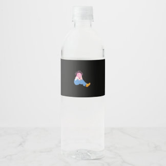 Oh Deer Graphic Artistic Design  Water Bottle Label