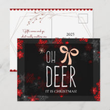 Oh Deer Grey Glitter Sparkles Christmas gift