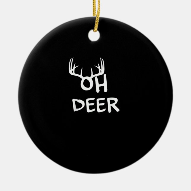 Oh Deer Hunter Rustic Outdoor Design Ceramic Tree Decoration (Front)