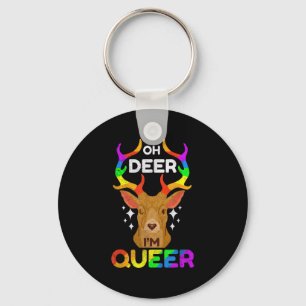 Oh Deer Im Queer Funny Lgbtq Gay Pride Awareness Key Ring