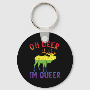 Oh Deer Im Queer Rainbow Lgbt Gay Pride Panual Les Key Ring