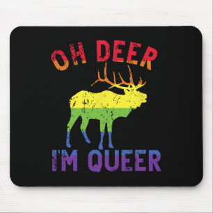 Oh Deer Im Queer Rainbow Lgbt Gay Pride Panual Les Mouse Mat