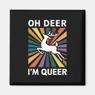 Oh Deer I'm Queer Rainbow LGBT Pride Gay Lesbian Magnet