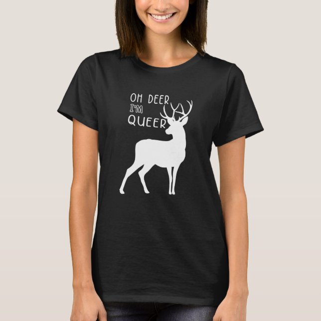 Oh Deer I'm Queer Transgender Queer Lgbtq+ Love Eq T-Shirt (Front)
