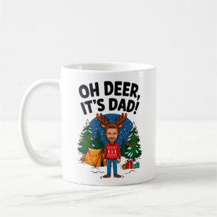 Oh Deer It’s Dad Holiday Humour Artwork Coffee Mug
