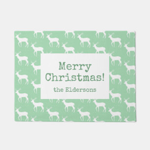Oh Deer, it's Christmas [green] - Door Mat