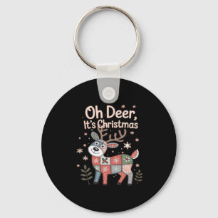 Oh Deer Its Christmas Miniature Patchwork Keychain