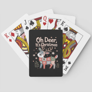 Oh Deer Its Christmas Miniature Patchwork Squares Playing Cards