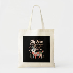 Oh Deer Its Christmas Miniature Patchwork Tote Bag