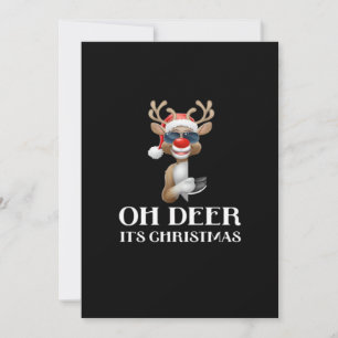 Oh Deer Its Christmas Reindeer Style Holiday Card