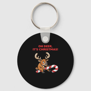 Oh Deer Its Christmas Stressed Reindeer WiKeychain Key Ring