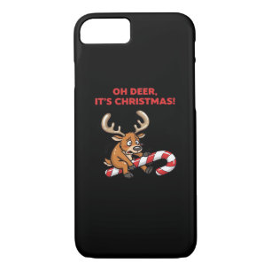 Oh Deer Its Christmas Stressed Reindeer With Sweet iPhone 8/7 Case