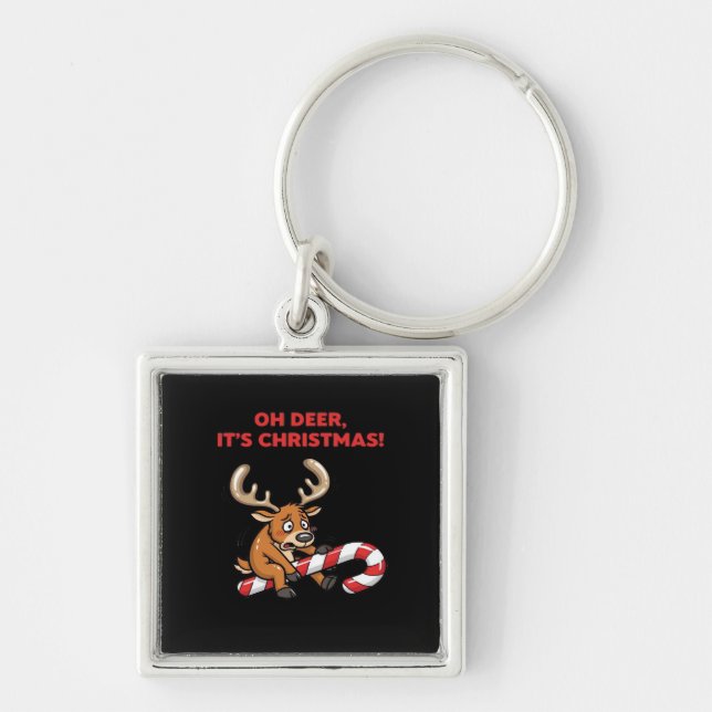 Oh Deer Its Christmas Stressed Reindeer With Sweet Key Ring (Front)