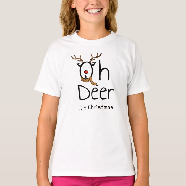 Oh Deer It's Christmas T-Shirt (Front)