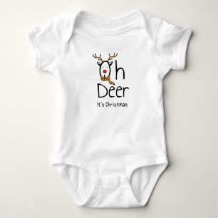 Oh Deer It's Christmas T-Shirt Baby Bodysuit