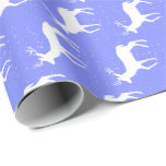 Oh Deer, it's Christmas Wrapping Paper<br><div class="desc">Christmas or Holiday wrapping paper with a deer in snow on a purple background. You can change the size or direction of the pattern by choosing customise.</div>