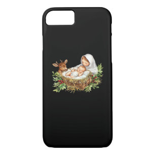 Oh Deer Mary Nativity Scene Christmas Jesus iPhone 8/7 Case