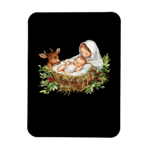 Oh Deer Mary Nativity Scene Christmas Jesus Magnet