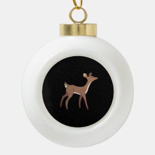 Oh Deer Me Whimsical Creative Design Ceramic Ball Christmas Ornament