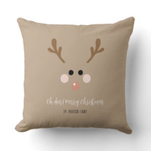 Oh deer! Merry Christmas Throw Pillow