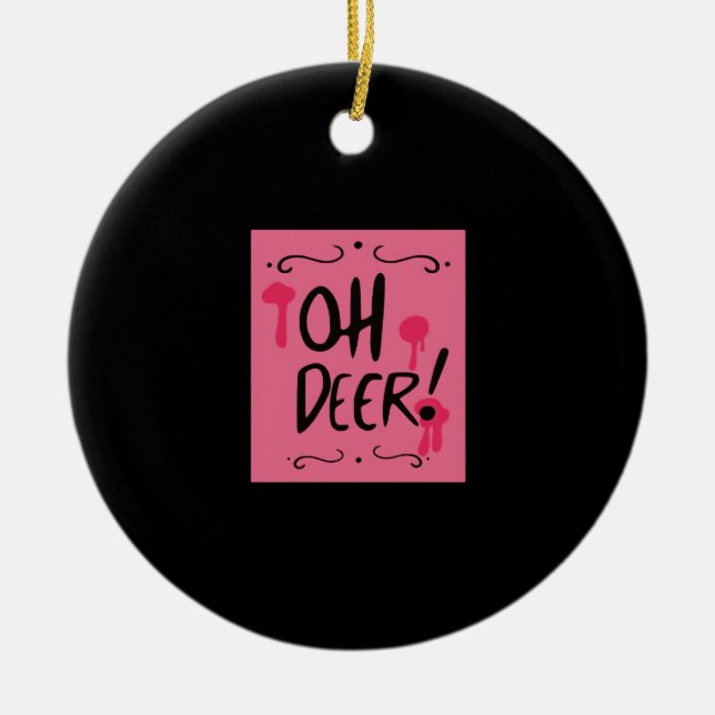 Oh Deer Minimal Aesthetic Ceramic Tree Decoration (Front)