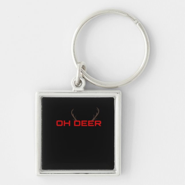 Oh Deer Minimal Aesthetic Vibe  Key Ring (Front)