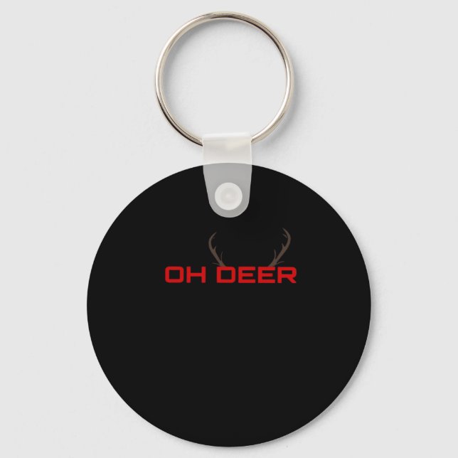 Oh Deer Minimal Aesthetic Vibe Key Ring (Front)