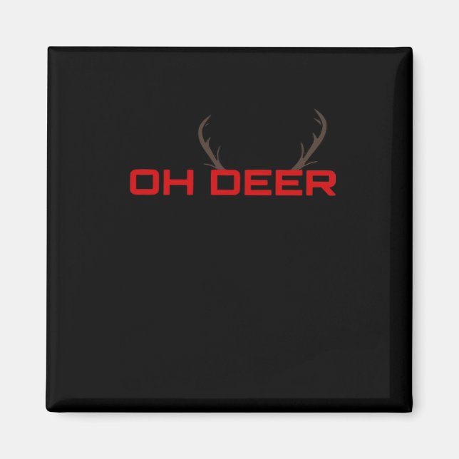 Oh Deer Minimal Aesthetic Vibe  Magnet (Front)